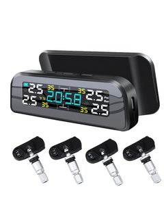 اشتري Tire Pressure Monitoring System Solar Tire Pressure Monitor System Universal Wireless Car Alarm Waterproof External Sensors for Rv Trailer Car في الامارات
