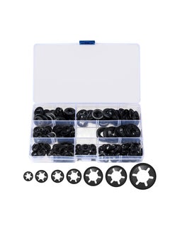 اشتري 340PCS Push-On Starlock Washer Kit, 65Mn Steel Starlock Washers Assortment Quick Speed Locking Washers Set Industrial Grade Starlock Washers Universal Starlock Washer [7 Sizes] M3/M4/M5/M6/M8/M10/M12 في السعودية