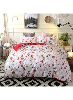 اشتري 3-Piece Printed Duvet Cover Set Full Size, Soft Printed Microfiber Comforter Cover with Pillow Sham Zipper Closure في السعودية