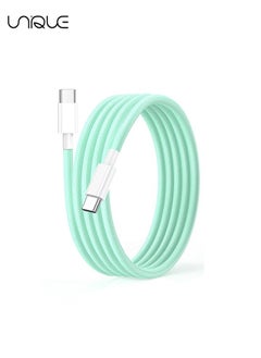 Buy 2 Meters Charging Cable, 60W Long Braided Type C Charger Cable for Fast Charging, USB C to USB C Charger Cable for iPhone 15 Series/Samsung/MacBook/Google/Android/Laptop Phone Charger Cable - Green in UAE