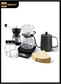 Buy V60 Coffee Drip Set Drip Set, 8 Piece Specialty Coffee Set Professional Coffee Maker Tools Barista Drip Coffee Set (8 Pieces) in Saudi Arabia