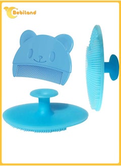 Buy 3PCS Baby Bath Brush, Baby Cradle Cap Brush, Silicone Massage Brush, Baby Comb, Children's Comb (Blue) in Saudi Arabia