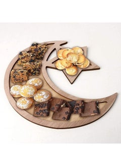 Buy Brain Giggles Eid Mubarak Serving Tray - Dessert Serving Tray - Eid Decorations (MOON TRAY) in UAE