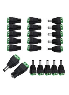 Buy Male & Female 2.1x5.5MM Barrel Power 12V Male and Female DC Jack Power Connector Adapter for CCTV Camera/Led Strip (10 Pair) in UAE