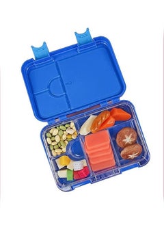 Buy Square Sealed Lattice Portable Lunch Box Blue in Saudi Arabia