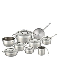 Buy Korkmaz Fame Jumbo Stainless Steel Kitchen Tools Set (15 Pieces), Silver B0BH5145KL in Egypt