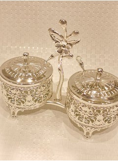 Buy A set of two silver sugar bowls with holder. A royal addition to your decor. in Saudi Arabia