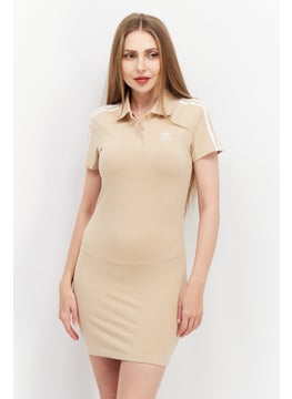 اشتري Women Sportswear Fit Short Sleeve Polo Dress, Cream في الامارات