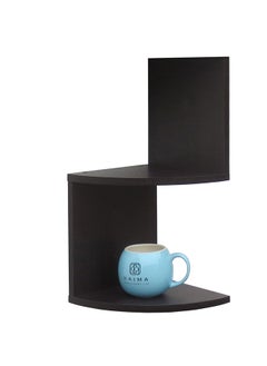 اشتري FLOATING WALL SHELF 2 TIER CORNER BLACK SIZE: 19.8X19.8X40.6CM في الامارات