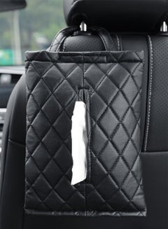 Buy Car Tissue Holder Leather –Tissue Box Holder for Car, Leather Tissue Box Cover, Hanging Tissue Box Holder in UAE