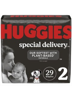 اشتري Huggies Special Delivery Hypoallergenic Baby Diapers Size 2 (12-18 lbs), 29 Ct, Fragrance Free, Safe for Sensitive Skin في الامارات