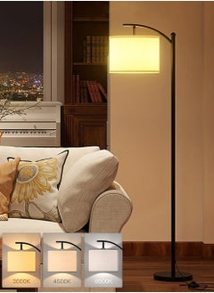 Buy Floor Lamp with 9W Bulb, 3 Color Temperatures, Adjustable Beige Shade - Ideal for Living Room Bedroom Office Classroom Dorm Apartment in Saudi Arabia