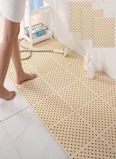 Buy Bathroom Interlocking Non Slip Drainage Floor Tiles 12 Pack Bath Shower Floor Mat Non Slip Shower Bathroom Square Mat for Deck, Pool, Patio, Balcony, Kitchen, Yard 12" x 12" in Saudi Arabia