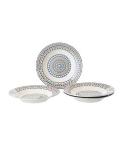 Buy deep porcelain dinner plates 4 Piece with plate blue 22 cm in Saudi Arabia