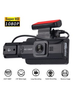 Buy Dash cam Front and Rear 1080P+1080P Dash Camera for Cars, 170° Wide Angle ,Night Vision  G-Sensor Parking Monitor Loop Recording Motion Detector And 128G Max. in Saudi Arabia