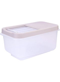 Buy Dunia Offwhite Grain/Cereal Container 7.5L with Slide Lid - Storage Solution - BPA-Free - L=34.5cm W=19cm H=18cm in Egypt