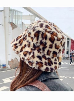 Buy Tiger dots patterned winter fur baded bucket hat in Egypt