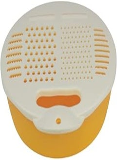 اشتري Plastic 2 In 1 Smart Design Grater With 5 Function And Bowl For Cheese Fruits And Vegetables - Orange Beige في مصر