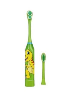 Buy Ultrasonic Cartoon Printed Electric Children's Toothbrush ，Super Soft Waterproof Teeth Cleaning Artifact Battery Powered，Superior Cleaning Ability，Kid-Friendly Sensitive Mode， (2 Heads) (GREEN) in UAE