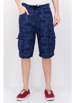 اشتري Men Plaid Cargo Shorts, Navy Blue في الامارات