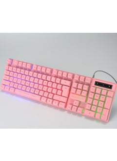 Buy GTX300 Gaming Keyboard and Mouse Set with Colorful Backlight G103 single keyboard pink in Saudi Arabia