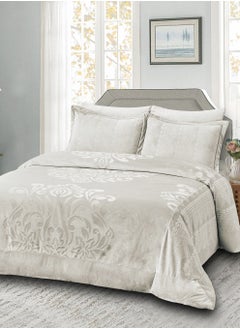 Buy Velvet Comforter Sets, 5 Pcs Single Size, Fits 120 x 200 cm Single Size Bed, With Removable Filling, Soft, Warm in Saudi Arabia