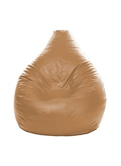 Buy XL Faux Leather Multi-Purpose Bean Bag With Polystyrene Filling Peanut Brown in UAE