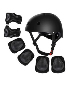 Buy Kids Bike Helmet Set Black, Skateboard Knee Pads Helmet Pad Set Protective Gear Set Adjustable for Kids 2-9 Years Old Helmet Elbow Pads Wrist Guards for Cycling Bike Roller Skating Scooter in Saudi Arabia