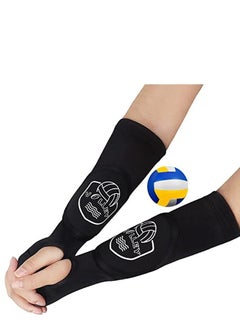 Buy 1 Pair Volleyball Arm Sleeves Passing Forearm Sleeves with Protection Pad Thumbhole Arm Sleeves for Youth Volleyball Training Protect Arms in UAE