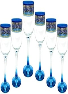 اشتري Segaey Turkish NEVAKAR Tulip Colored Gold Glass 142810/Elegant design, Trusted Brand, Attractive shape of Sparkling Drink, Smoothies, Juices, Cocktails/High Quality Materials في مصر