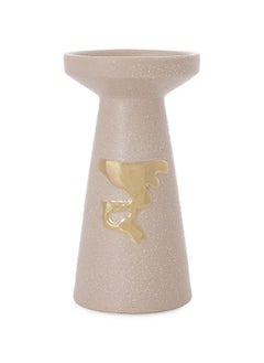 Buy Welby Candle Holder, Grey & Gold - 11x20 cm in UAE