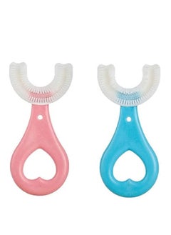 اشتري 2-Pieces Soft Silicone U-Shaped  Kids Toothbrush في السعودية