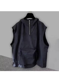 اشتري 2025 Japanese Vintage Sleeveless Hooded Vest MenBlack Black في السعودية