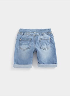 Buy Rib Waist Denim Shorts in Saudi Arabia