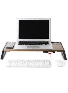 Buy UPERGO ID-20U Height Adjustable Wooden Standing Desk With 4 USB Ports For Laptops & Monitors in UAE