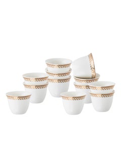 Buy A set of porcelain Arabic coffee cups with golden font in Saudi Arabia