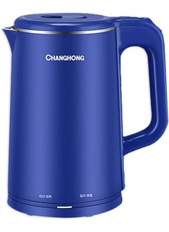 اشتري Kettle 1.8L Capacity Household Kettle Dormitory Stainless Steel Kettle Automatic Keep Warm Double Anti-Scald (1.8 Liter, Blue) في الامارات