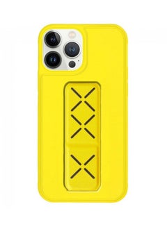 Buy Case for iPhone 14 Pro Max Soft TPU Shockproof Case with Grip Kickstand Work with Magnetic Car Mount for iPhone 14 Pro Max 6.7 inch, Yellow in UAE