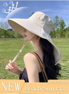 اشتري Women's Foldable Sun Hat Summer Wide Brim Roll Up Beach Cap Summer Solid Travel Beach Bucket Hats UV Protection UPF50+ for Vacation Outdoor Activities في السعودية