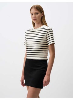 Buy Slim Fit Mini Skirt with Elastic Waist in Egypt