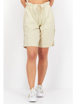 اشتري Women Solid Basic Shorts, Khaki في الامارات