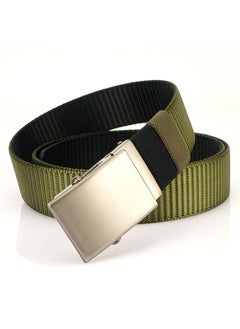 اشتري 2022 Dual-Tone Thick Nylon Belt for Men 3.5CMBlack/Army Green Black/Army Green في السعودية