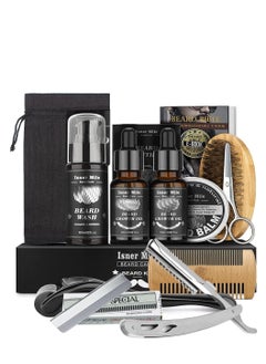 Buy DMG Beard Growth Kit, Beard Roller Kit, Natural Beard Growth Oil, Including Beard Oil, Beard Shampoo, Beard Balm, Beard Roller, Brush, Scissors, Razor, Blade, Storage Bag, Exquisite Gift Box For Men in Saudi Arabia