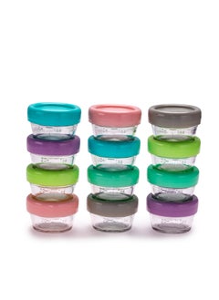 Buy Melii Glass Food Container (2oz) - 12 Piece Set in UAE