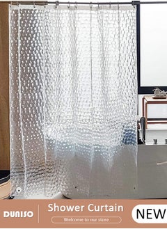 Buy Thickening PEVA Shower Curtain Non Perforated  Waterproof, Anti Mold Curtain For Bathroom With 180CM*180CM ,Clear Water Cube in UAE