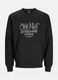 Buy Logo Print Crew Neck Sweatshirt in Saudi Arabia