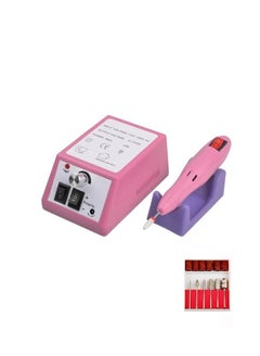 Buy COOLBABY Professional Nail Drill Electric Nail Drill Machine Manicure And Pedicure Kit Electric Nail File With 6 Strips (Pink) in UAE