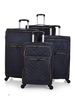 اشتري Track Luggage Soft Fabric Trolley Travel Bag 4 Piece Set Size 20/24/28/32 Inch 9026/4P Navy Blue في السعودية