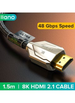 اشتري HDMI 2.1 Cable 8K/60Hz 4K/120Hz 2K144Hz Ultra High-Speed 48Gbps Cable 3D HDR Cable For PC Laptop HDTV PS5 PS4 Splitter Switch Audio Video - 1.5M في الامارات