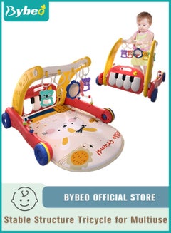 Buy 2 In 1 Baby Gym Playmat & Play Piano Activity Center，Infant Walker, Learning Walking Stroller and Soft Fitness Rack, Musical Keyboard, Tummy Time in Saudi Arabia